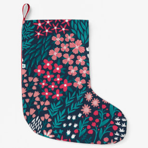 Meia De Natal Pequena Textura Sem Costura De Flor Vintage.