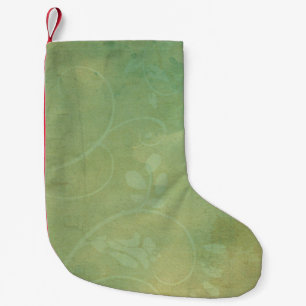 Meia De Natal Pequena Textura verde vinícola florescente