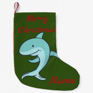 Meia De Natal Pequena Thunder_Cove Azul de Golfinho Pulando