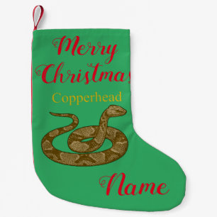 Meia De Natal Pequena Thunder_Cove Cobra de Cabeça de Cobre Enrolada