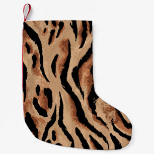 Meia De Natal Pequena Tiger Leopard: Pele Animal Sem Semente