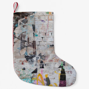Meia De Natal Pequena Tijolo: Muro de Poster Urbano.