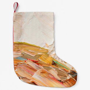 Meia De Natal Pequena Tintas e alivios de óleo pastoso em relevo. Protoc