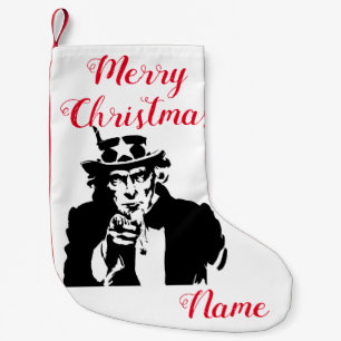 Meia De Natal Pequena Tio Sam Quer Que Você Troque