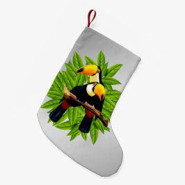 Meia De Natal Pequena Toucan Duo Silver
