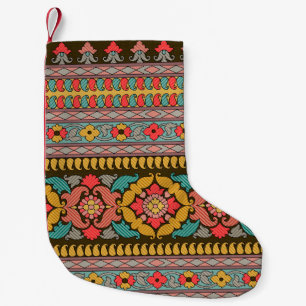 Meia De Natal Pequena Tradicional Mughal Border Designart,Étnica,tecido,