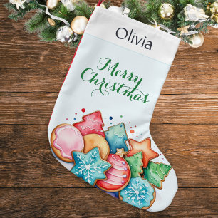 Meia De Natal Pequena Tratamentos de Feriado de Cookies Cute Personaliza