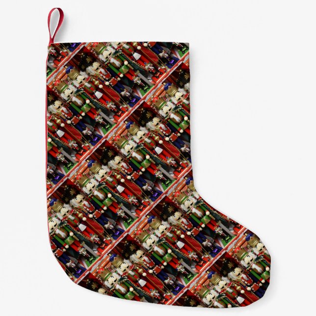 Meia De Natal Pequena Três Bolachas Sábias - Soldados Nozes (Frente)