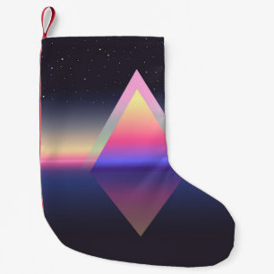 Meia De Natal Pequena Triângulo brilhante. Conceito etéreo. abs futurist