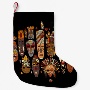 Meia De Natal Pequena Tribal mask ethnic set, sketch