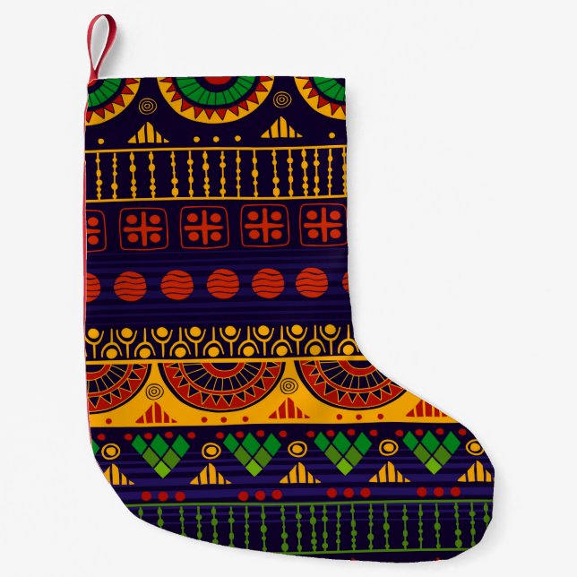 Meia De Natal Pequena Tribal seamless pattern.  (Frente)