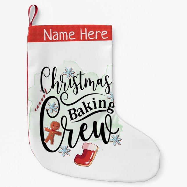 Meia De Natal Pequena Tripulação de Natal (Frente)