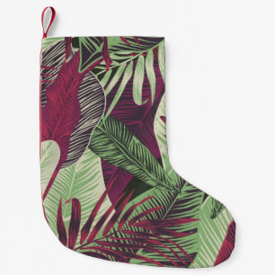 Meia De Natal Pequena Tropical Exótica: Trendente Verde sem costura
