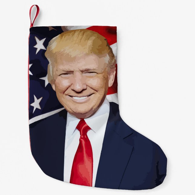 MEIA DE NATAL PEQUENA TRUMP 2024 STOCKING DE NATAL (Frente)