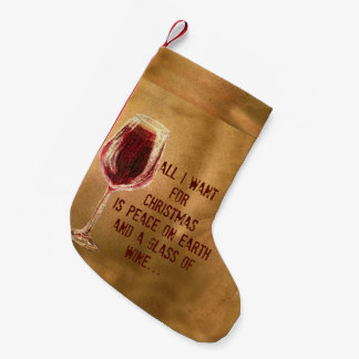 Meia De Natal Pequena Tudo que eu quero para a meia do vinho do Natal