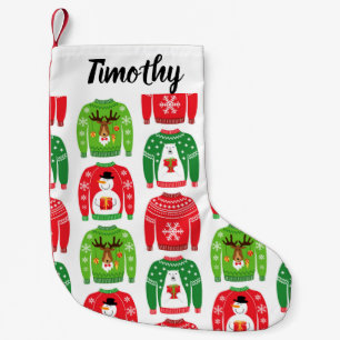 Meia De Natal Pequena Ugli Xmas Sweatters Polar Bear Snowman Rudolf Red