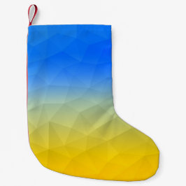 Meia De Natal Pequena Ukraine yellow blue geometric mesh pattern