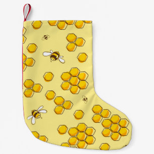 Meia De Natal Pequena Um bom padrão sem costura com abelhas voadoras. V