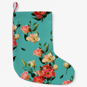 Meia De Natal Pequena Um padrão floral constante no estilo vitoriano. B