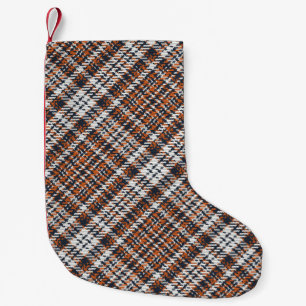 Meia De Natal Pequena Um padrão inconstante de xadrez de tartan escocês.