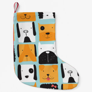 Meia De Natal Pequena Um padrão perfeito com cães bonitos.