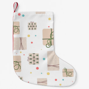 Meia De Natal Pequena Um padrão perfeito com caixas de presentes. Presen