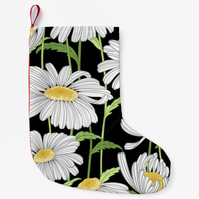 Meia De Natal Pequena Um padrão perfeito com flores de verão. (Frente)