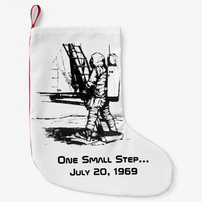 Meia De Natal Pequena Um pequeno passo Apollo 11 Landing (Frente)