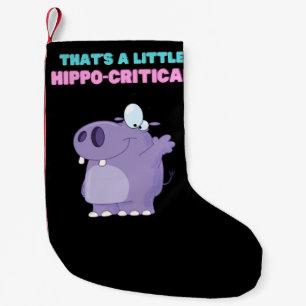 Meia De Natal Pequena Um Pouco Roxo Hippo Engraçado Crítico Hippopotam