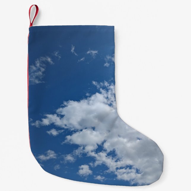 Meia De Natal Pequena Um triângulo de nuvens (Frente)