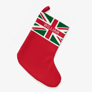 Meia De Natal Pequena União de Natal - Vermelho, Verde e Branco