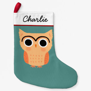 Meia De Natal Pequena Unibrow Owl Feriado Engraçado de Coruja