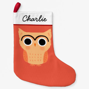 Meia De Natal Pequena Unibrow Owl   Feriado Engraçado de Coruja