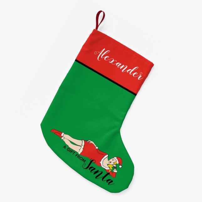 Meia De Natal Pequena Único Engraçado (Frente (Pendurada))
