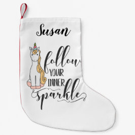 Meia De Natal Pequena Unicórnio Siga seu partido Inner Sparkle (Color)