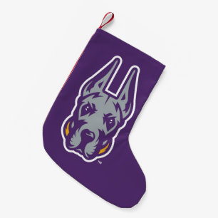 Meia De Natal Pequena Universidade de Albany Great Dane Mascot Head