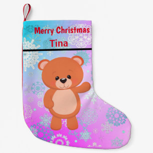 Meia De Natal Pequena Ursinho