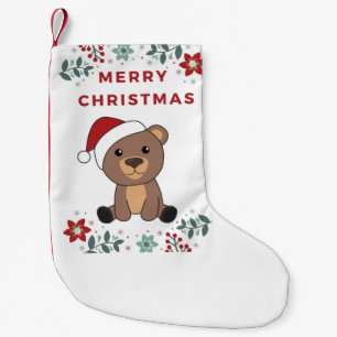 Meia De Natal Pequena Urso Feliz Natal Ursos de Inverno