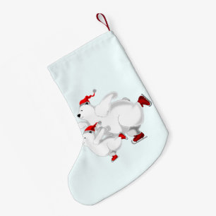 Meia De Natal Pequena Ursos de Natal