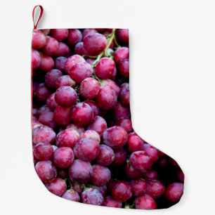Meia De Natal Pequena Uvas de vinho tinto