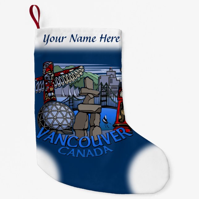 Meia De Natal Pequena Vancouver Stoking Vancouver Christmas Stocks (Frente)