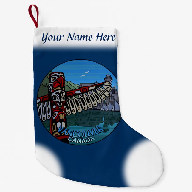 Meia De Natal Pequena Vancouver Stoking Vancouver Christmas Stocks (Frente)