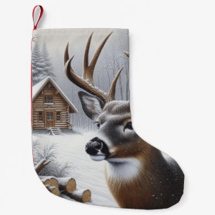 Meia De Natal Pequena Veado de inverno/Arte Buck