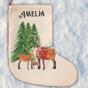 Meia De Natal Pequena Veado Vermelho Personalizado