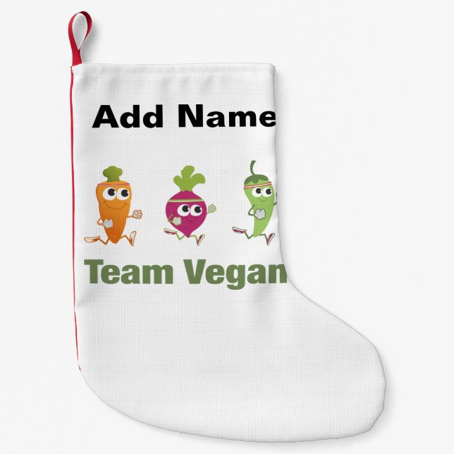 Meia De Natal Pequena Vegan da equipe! Vegetarianos Running (Frente)