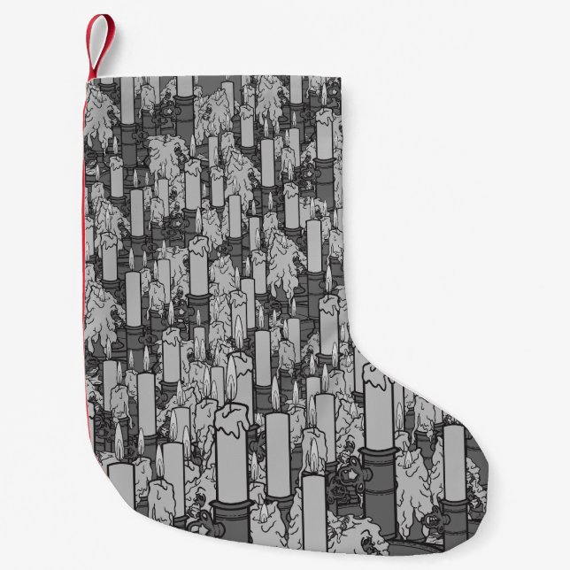 Meia De Natal Pequena Velas (Frente)