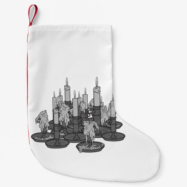 Meia De Natal Pequena Velas (Frente)