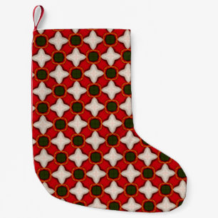 Meia De Natal Pequena velo de natal e geometa do ornamentado de fundo de