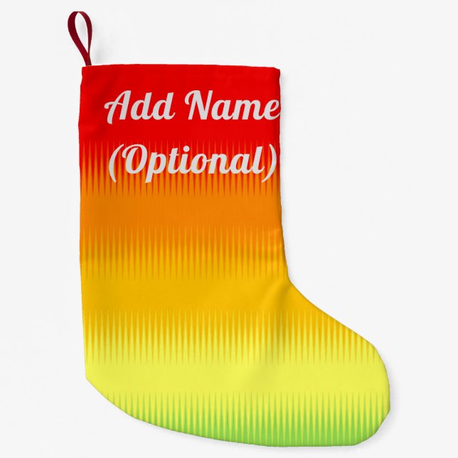 Meia De Natal Pequena Verde Amarelo Vermelho Laranja Amarelo (Frente)