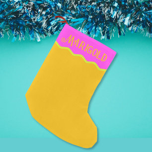 Meia De Natal Pequena Verde Cor-de-rosa laranja brilhante personalizado